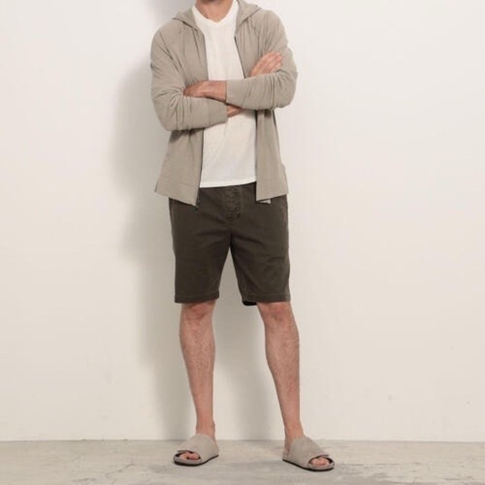 James Perse Olive Flat-Front Chino Shorts